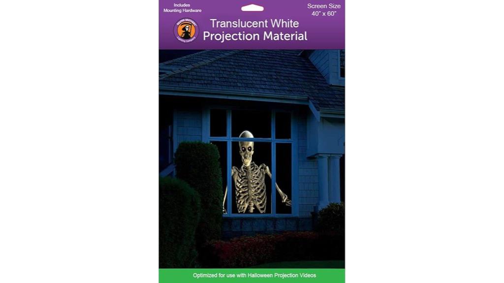 large white projection screen