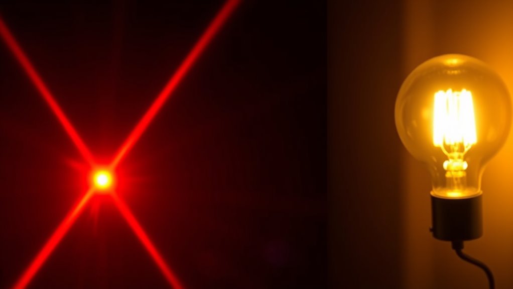 laser coherence versus broad spectrum