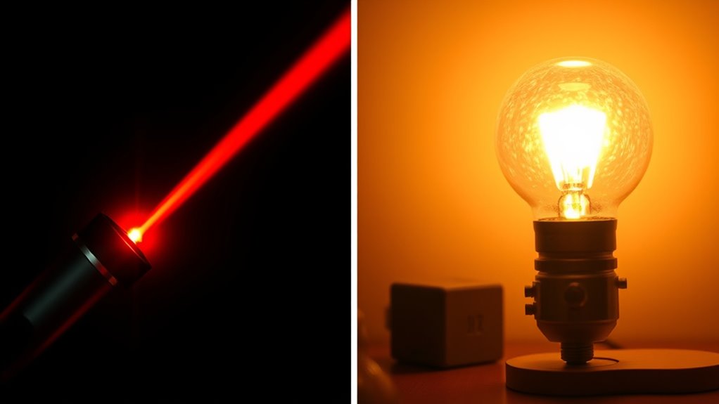 laser intensity versus diffuse brightness