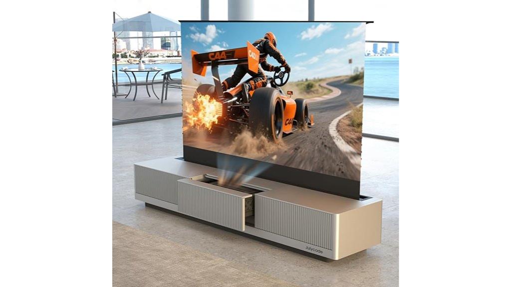 laser tv cabinet with screen