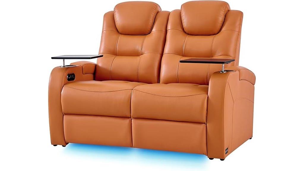 leather loveseat recliner sofa