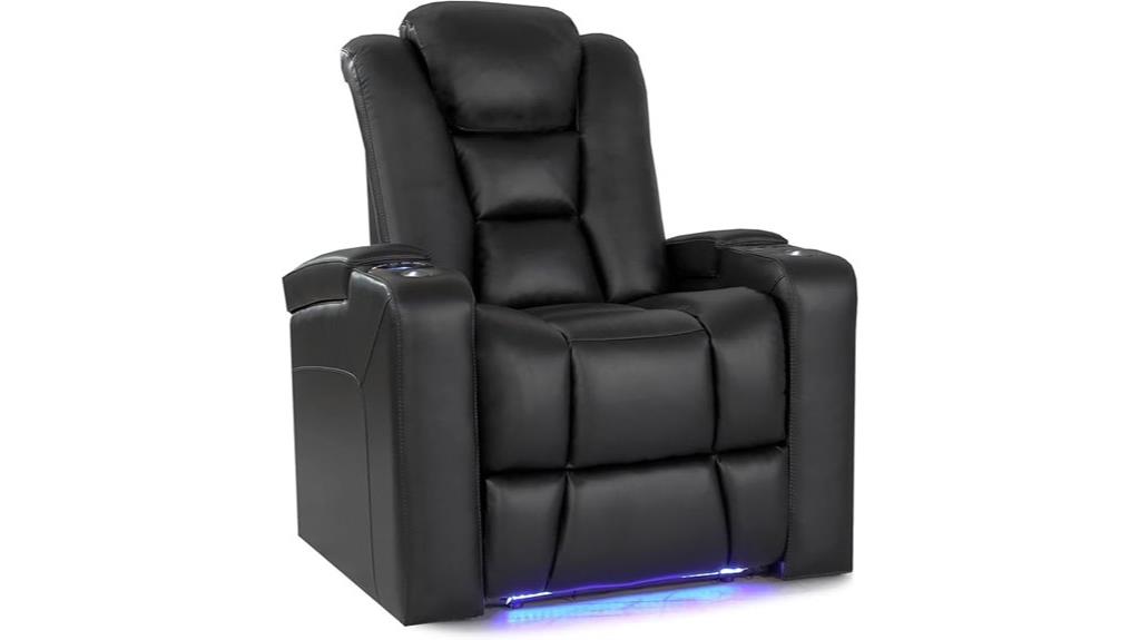 luxurious leather power recliner