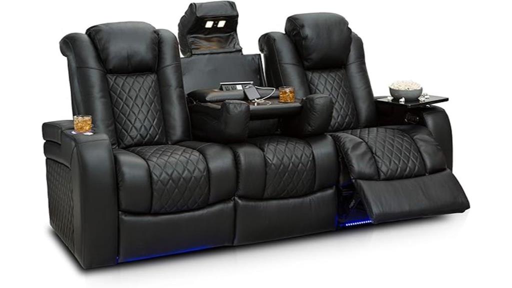 luxurious leather theater seating