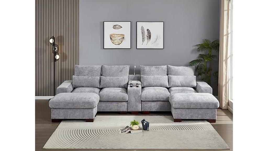 luxurious light grey sectional