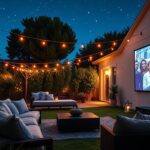 luxury outdoor movie set