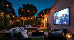 luxury outdoor movie set