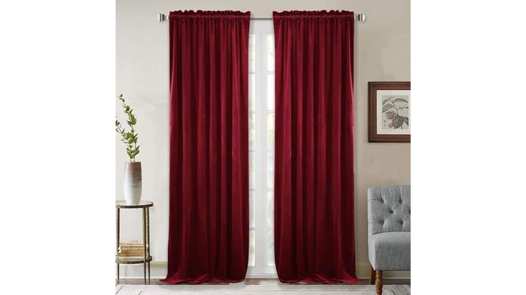 luxury red velvet curtains