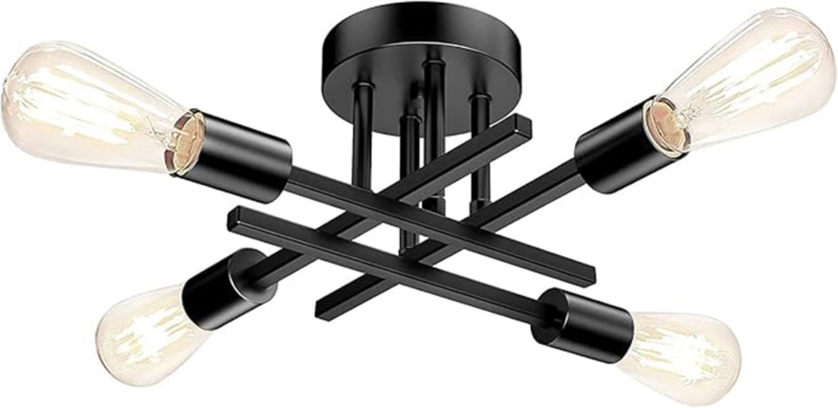 matte black ceiling light