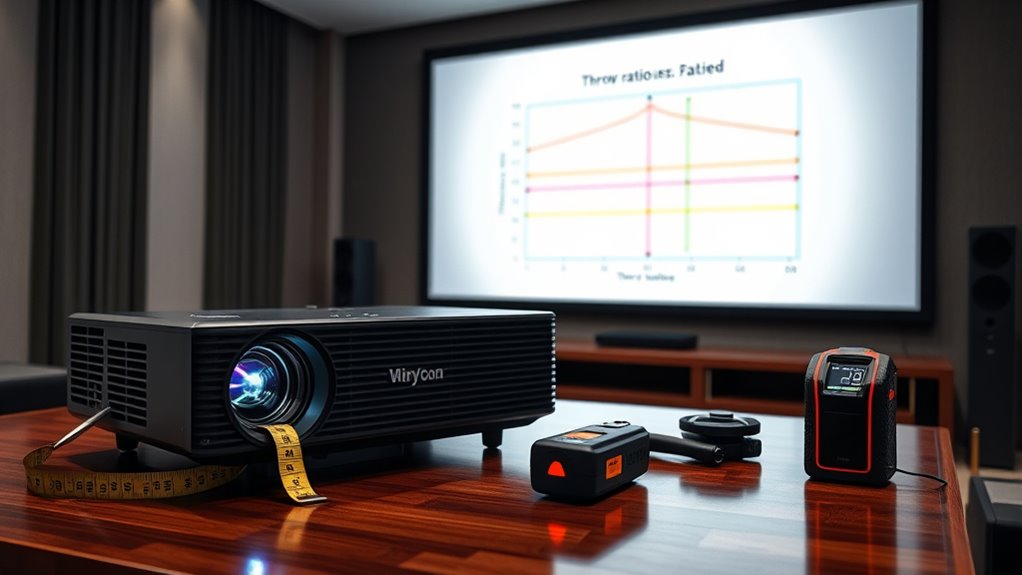 measure projector throw ratio