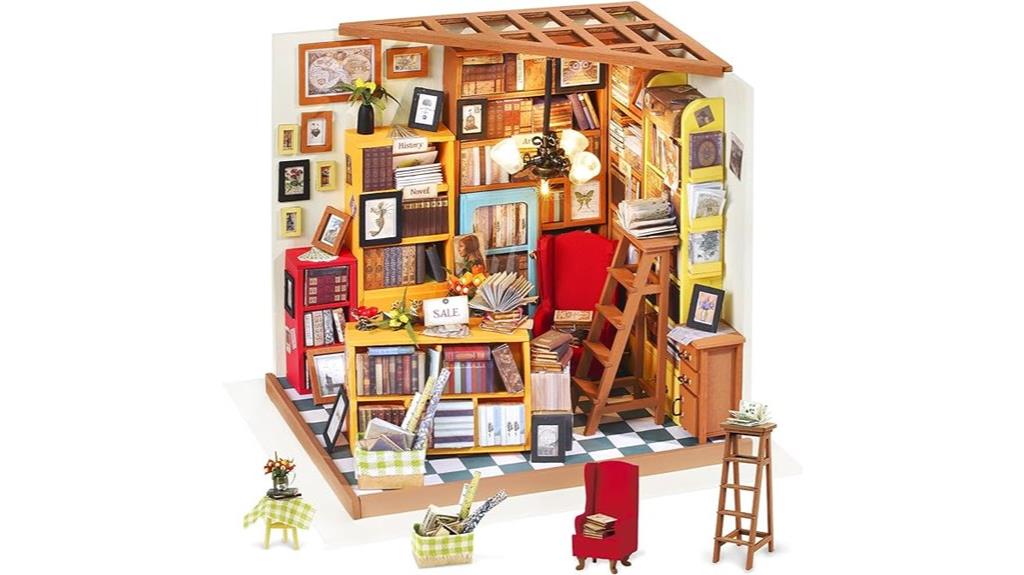 miniature bookstore dollhouse kit