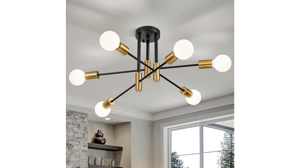 modern black gold chandelier