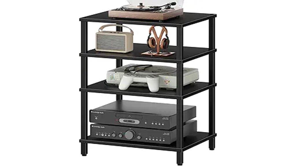 modern four tier media stand