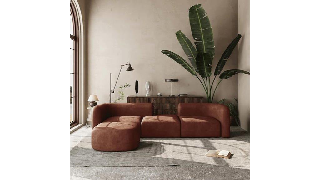 modern velvet sectional sofa