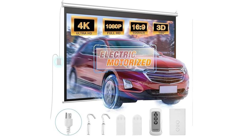 motorized 100 inch projector screen