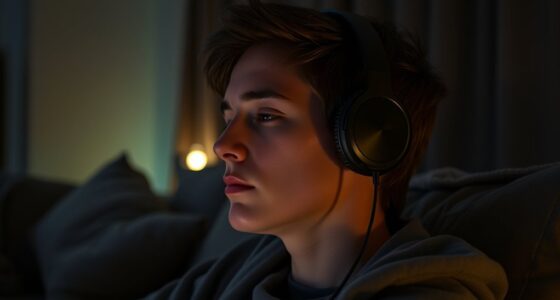 nighttime headphone movie watching