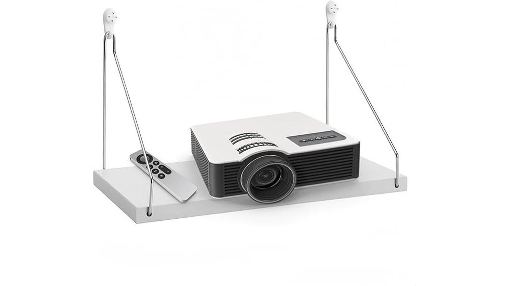 no drill wooden projector shelf