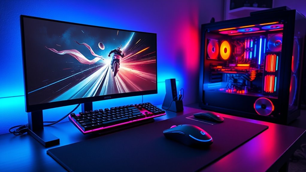 organized distraction free gaming setup