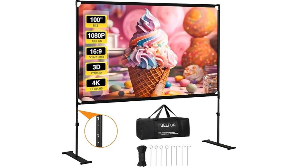 outdoor 100 inch 4k screen