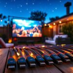 outdoor movie night cables