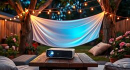 outdoor movie night setup