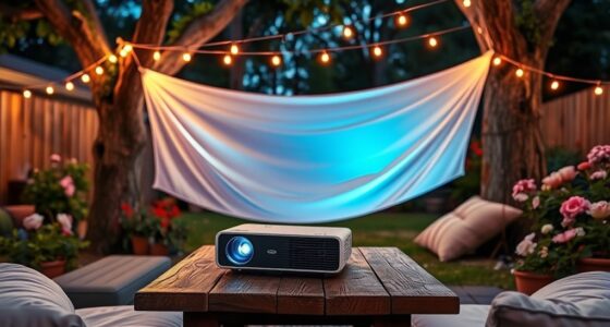 outdoor movie night setup
