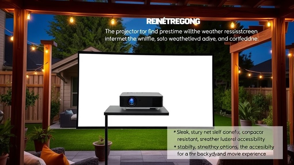 outdoor projector shelf considerations