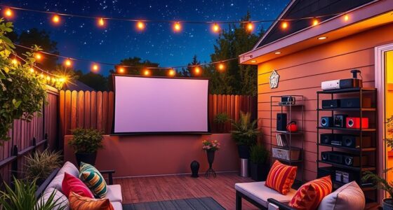 outdoor projector shelf options