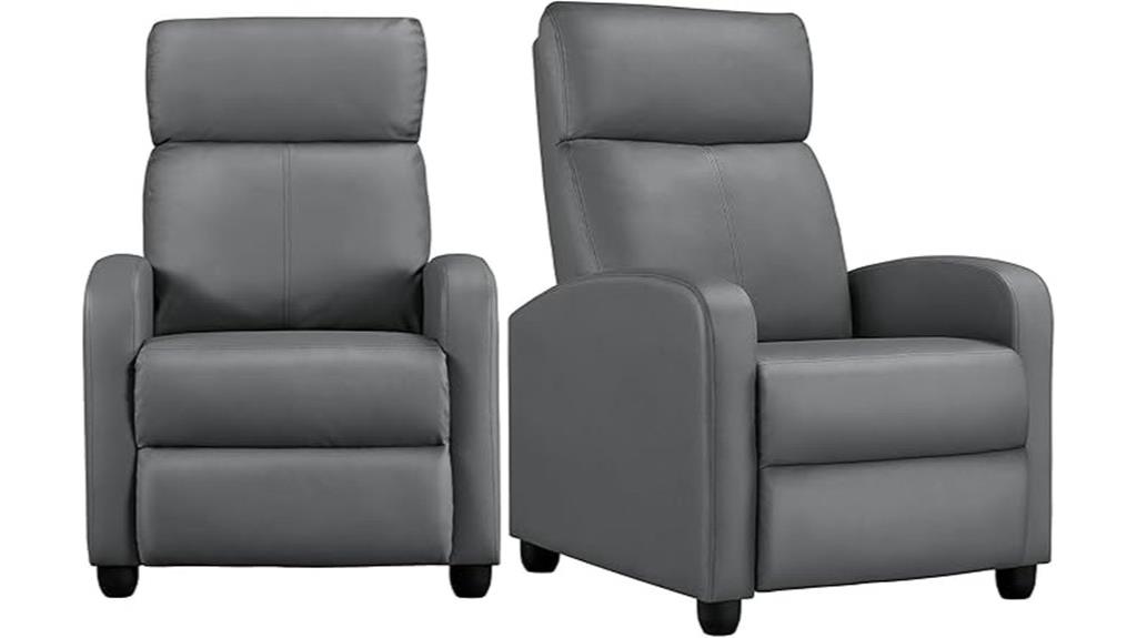 padded recliner chair pair