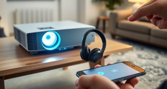 pairing headphones with projector