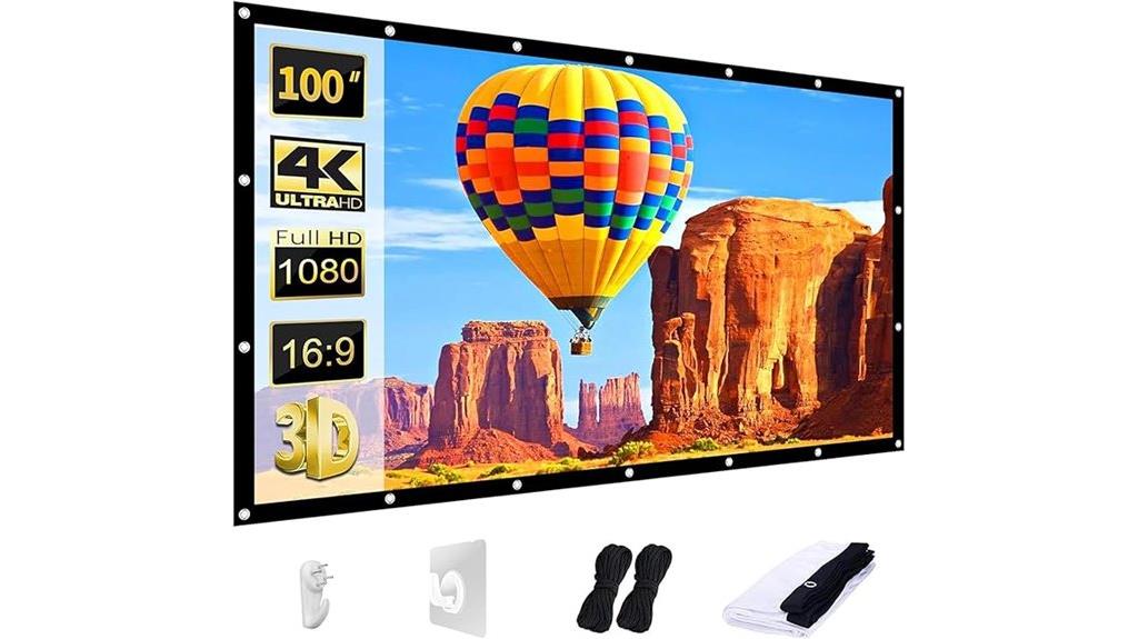 portable 100 inch projector screen