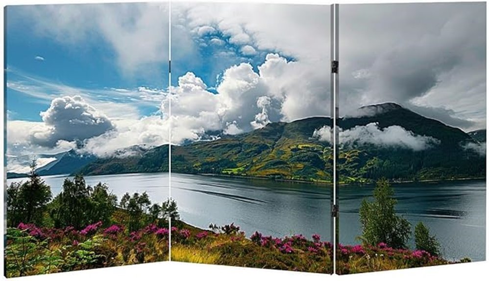 portable 3 panel room divider