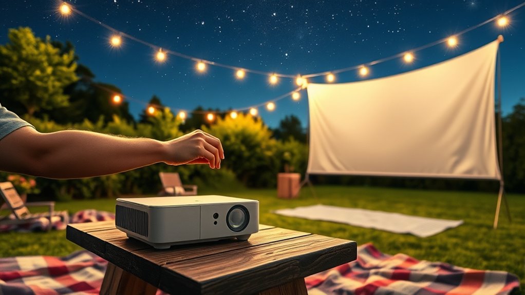portable outdoor movie setup