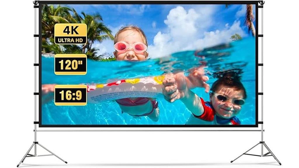 portable projector screen setup