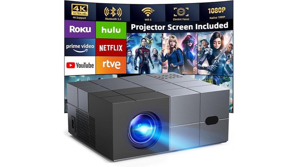 portable wifi6 bluetooth projector