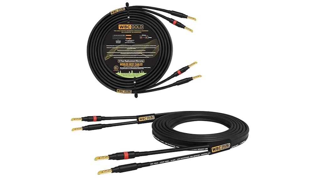 premium 20 foot gold banana cables