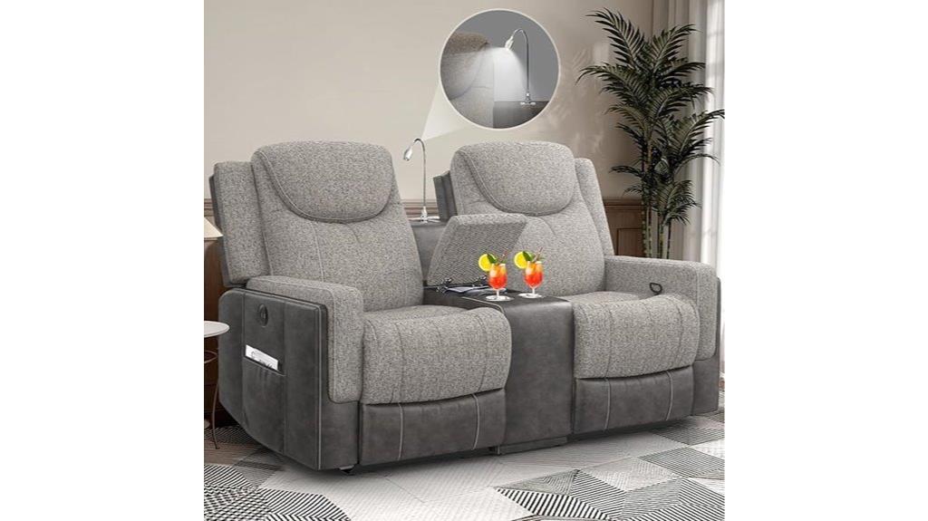 recliner loveseat with features