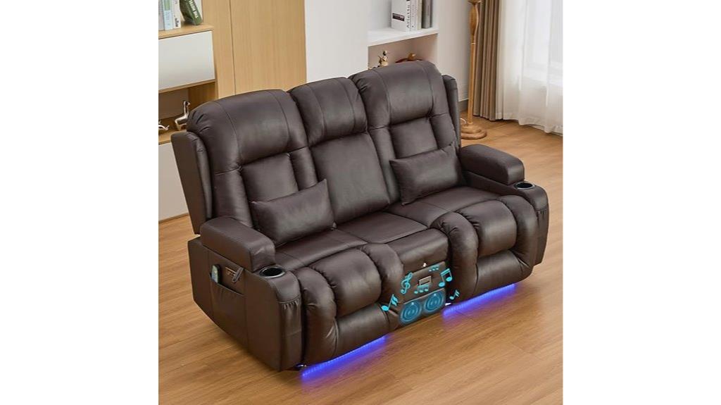 reclining loveseat with bluetooth