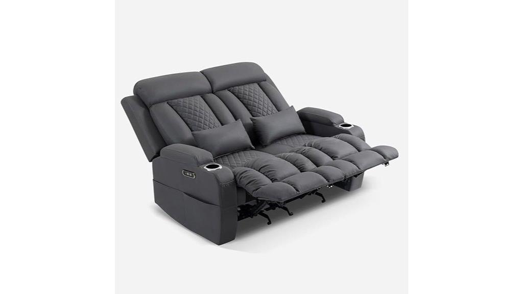reclining loveseat with ports