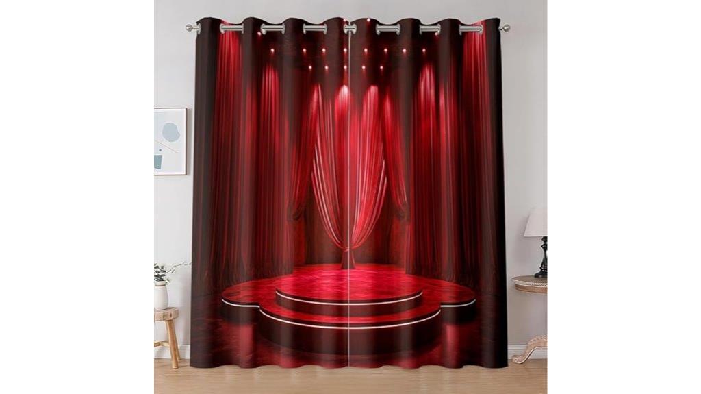 red curtain photography backdrop