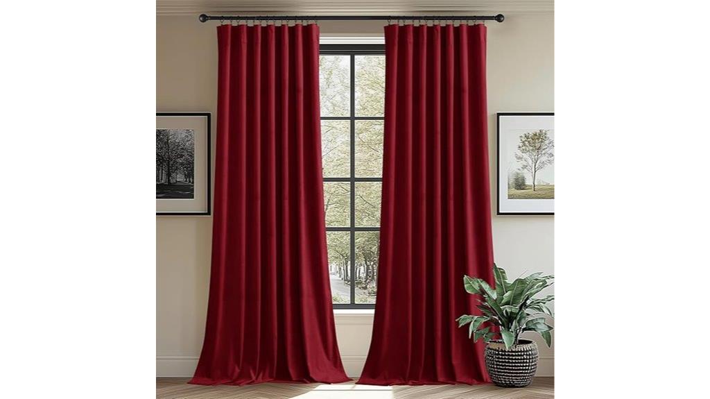 red velvet christmas curtains