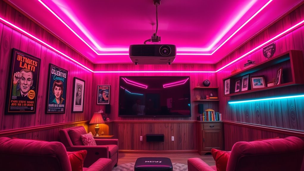 retro lighting and projector