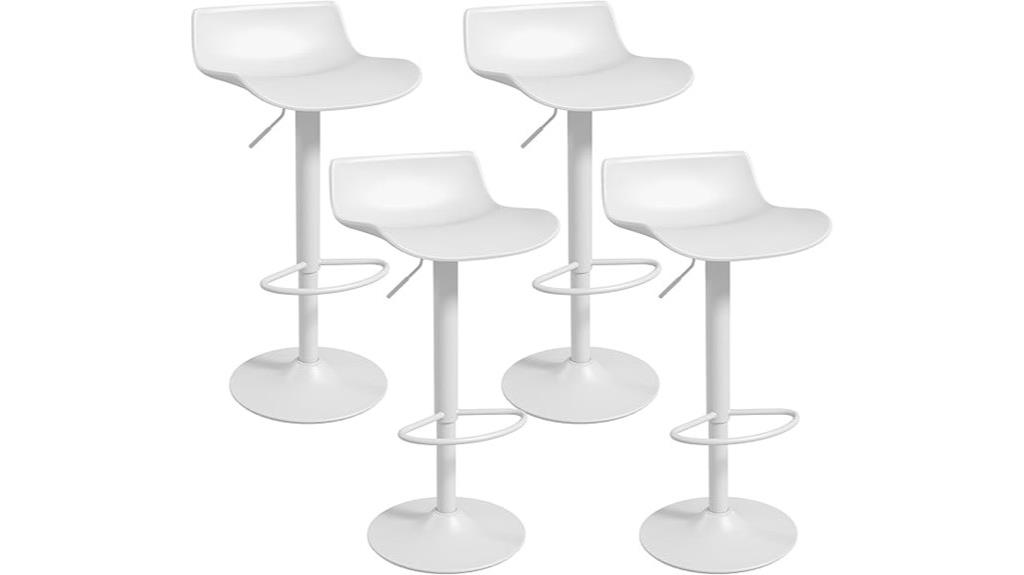 set of four modern swivel stools