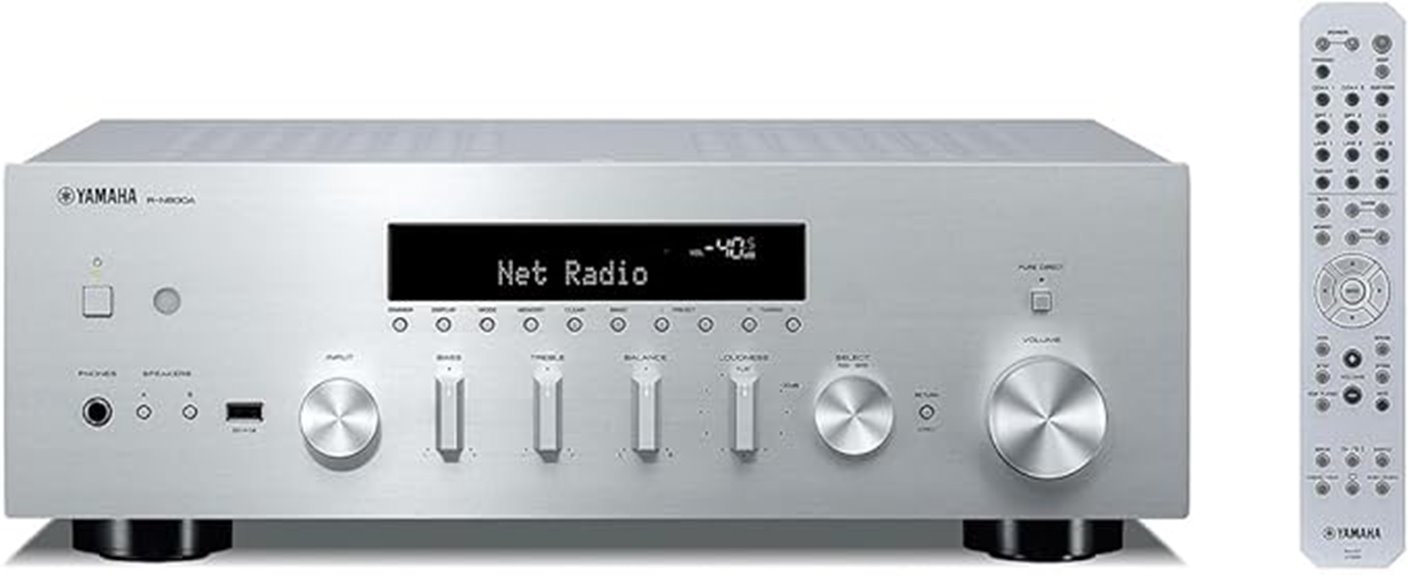 silver network receiver with streaming