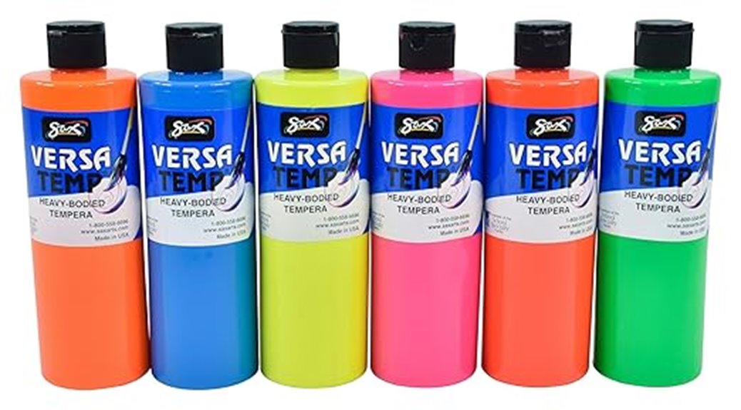 six color fluorescent tempera