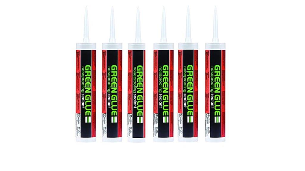 six tube green glue caulk