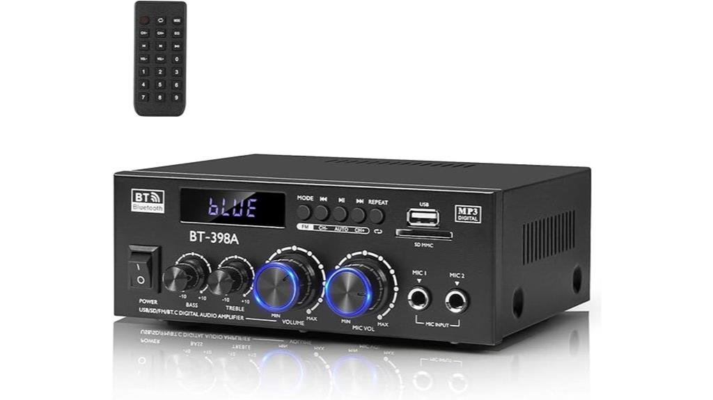 stereo 2 channel bluetooth amplifier