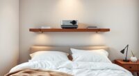 stylish bedroom projector shelves