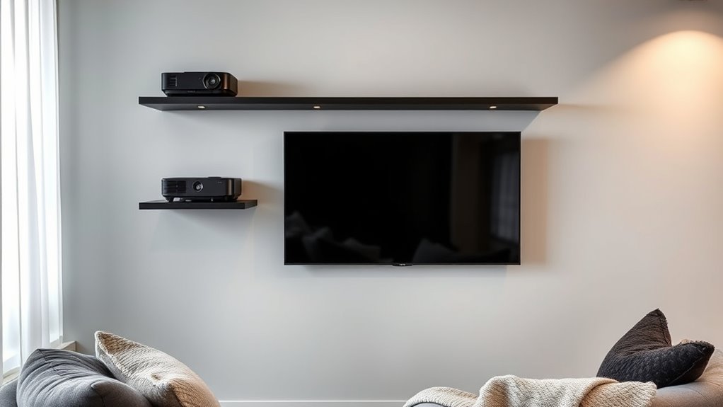top apartment projector shelves