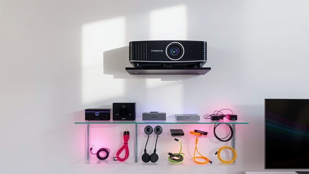 top bright room projector shelves