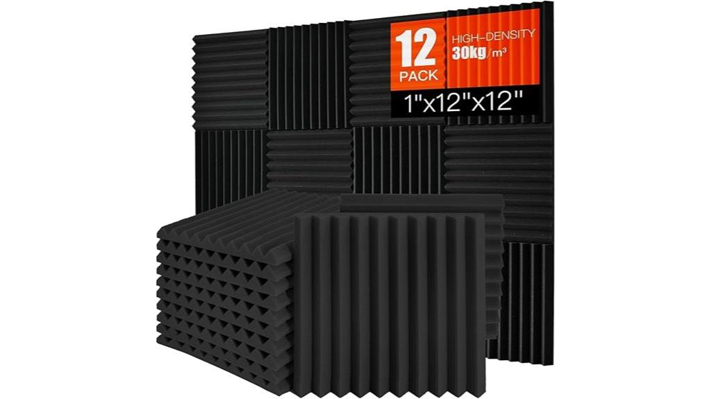 twelve soundproof foam panels